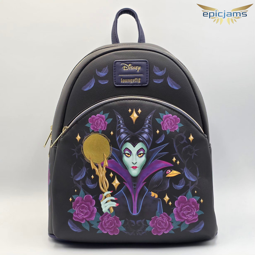 Loungefly Disney Sleeping Beauty Maleficent Floral Mini Backpack New